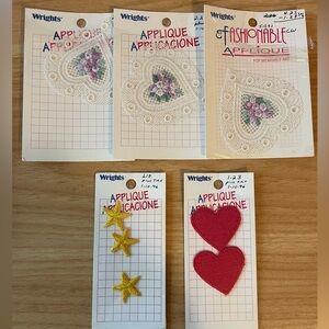 80s Wrights Applique Set (Hearts & Stars)